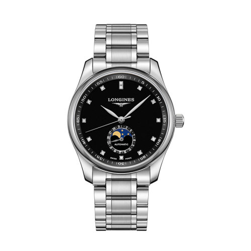 LONGINES/浪琴  名匠系列黑色上漆抛光表盘镶有13颗钻石的男士腕表40毫米 L2.909.4.57.6