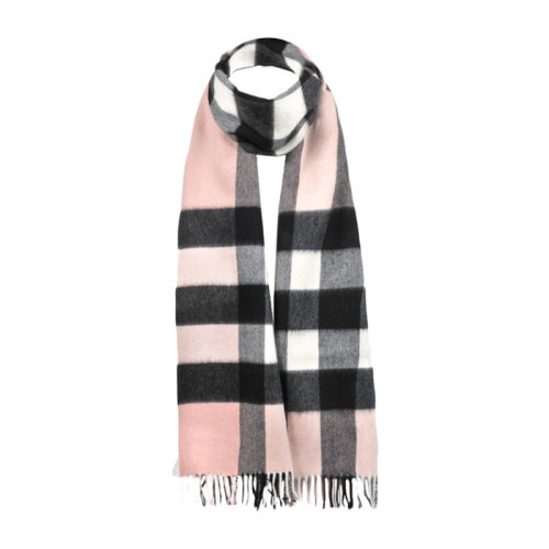 BURBERRY/博柏利 男女通用 中性大号烟熏玫瑰色经典羊绒格纹围巾围脖 4031047