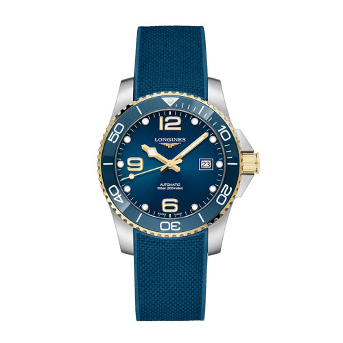 LONGINES/浪琴 康卡斯潜水系列 男女通用精钢表壳深蓝色表盘橡胶表带自动机械机芯防反光蓝宝石镜面41毫米手表L3.781.3.96.9