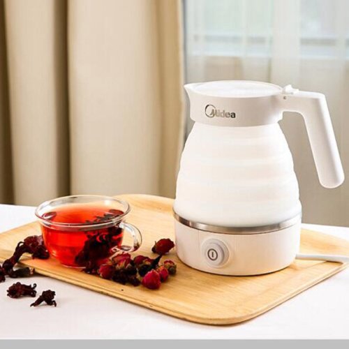 【便携折叠水壶】Midea/美的 电水壶食品级硅胶折叠水壶烧水壶电热水壶旅行携带智能防干烧MK-SH06Simple101