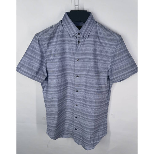 Emporio Armani/安普里奥阿玛尼蓝色条纹男士短袖衬衫  R1CAMTR159C019