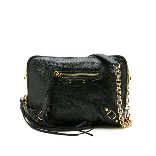 Balenciaga/巴黎世家 女士黑色皮质单肩包517108D94IG1000