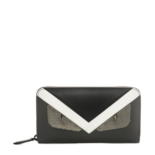Fendi /芬迪 男士牛皮Bag Bugs眼睛装饰长款钱包