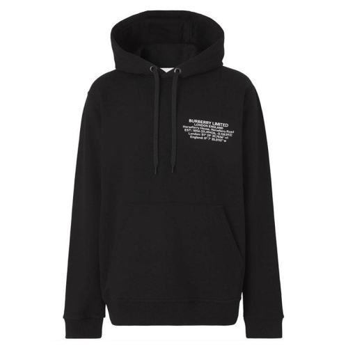  BURBERRY/博柏利 logo印花抽绳连帽衫男士 80427531