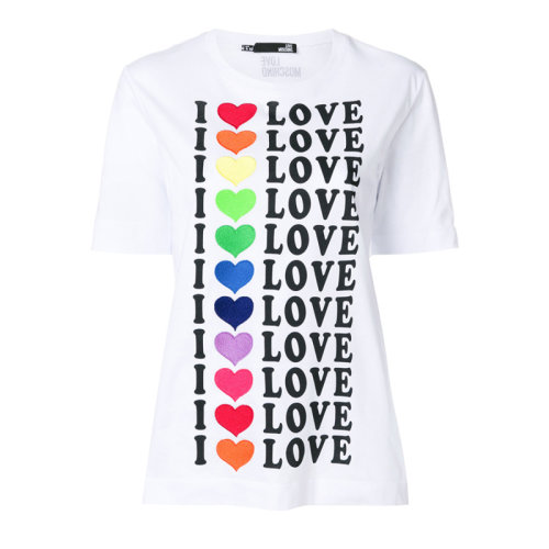 LOVE MOSCHINO/LOVE MOSCHINO  女装 字母图案 女士白色棉质时尚圆领春夏短袖T恤 4F1549M3517A00