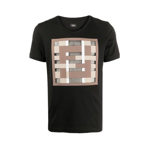  FENDI/芬迪 男士黑色棉质短袖T恤 FY0894 ABQY F0QA1 PLFSX