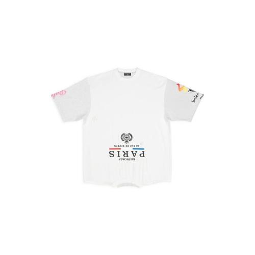  BALENCIAGA巴黎世家 22年秋冬 女士 短袖T恤 upside down t-shirt oversized 698811TMVC90900