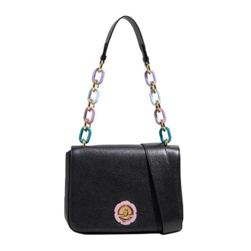 Salvatore Ferragamo/菲拉格慕 女士黑色牛皮单肩包女包 21-G843-684505