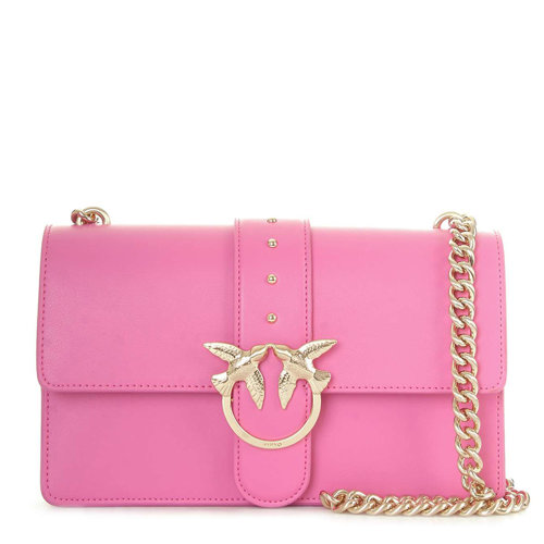 Pinko/品高 LOVE SIMPLY系列 女士纯皮时尚单肩斜挎燕子包 亮粉色