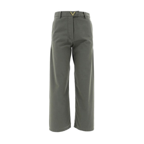 Valentino/华伦天奴  女裤 时尚百搭 女士深绿色棉质休闲裤 TB3RB01I2Q9L90  HKY015C