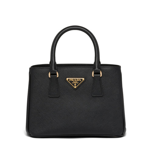 PRADA/普拉达 Galleria系列 女士黑色Saffiano皮革附徽标印花可拆卸调节编织肩带手提单肩包1BA296_NZV_F0632_V_V21