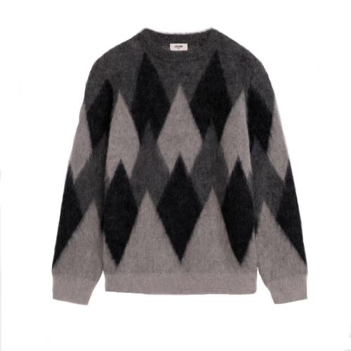 CELINE/赛琳 多色菱形花纹马海毛圆领套头衫 2A805382D 09ME