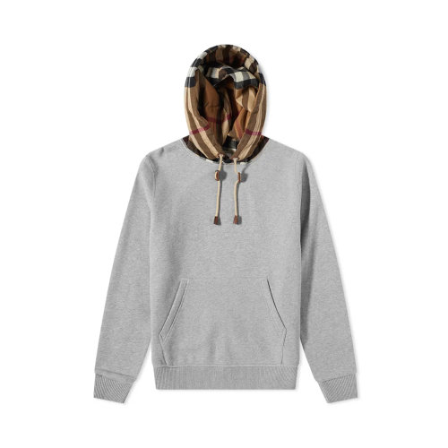 BURBERRY/博柏利 男士灰色棉质混纺涤纶长袖卫衣帽衫 8045005