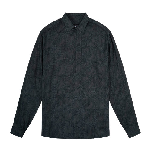 Emporio Armani 男士 墨绿色 细条纹衬衫  91CF1L-9111C-038