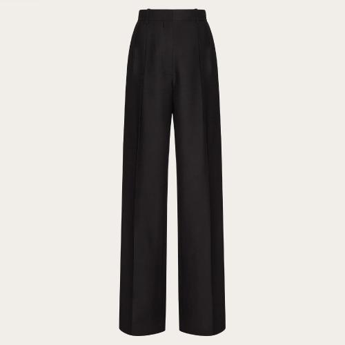 VALENTINO华伦天奴 22年秋冬 女士 休闲裤 PANTALON EN CREPE COUTURE 1B0RB3Z51CF0NO