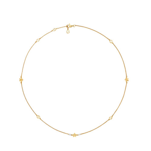 GUCCI/古驰 22春夏新款DoubleG系列 互扣式双G18K金黄金星星项链?679116J85408000