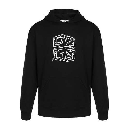 Givenchy /纪梵希 男士黑色聚酰胺纤维图案圆领长袖连帽运动衫卫衣