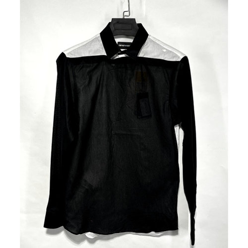 Emporio Armani/安普里奥阿玛尼 黑白拼色男士长袖POLO衫