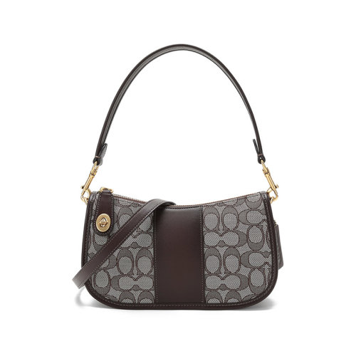 【明星同款】COACH/蔻驰  女士专柜款Originals系列织物/配皮SWINGER手提单肩斜挎包腋下包 C0721