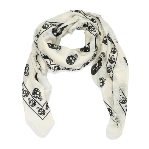 Alexander McQueen/亚历山大麦昆 女士经典骷髅印花时尚潮款围巾丝巾 110640-3943Q多色可选