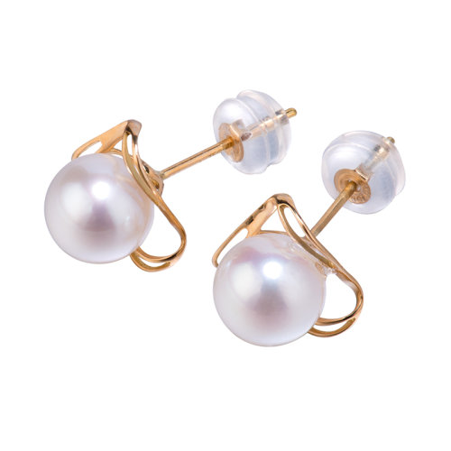 GeleiStory/GeleiStory艺术家系列18K金简约系列三角形AKOYA海珠耳钉 店铺特惠