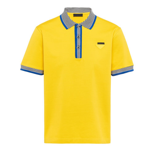 PRADA/普拉达 秋冬 男士黄色修身版型珠地棉短袖Polo衫UJN766_1ZP5_F0010_S_212