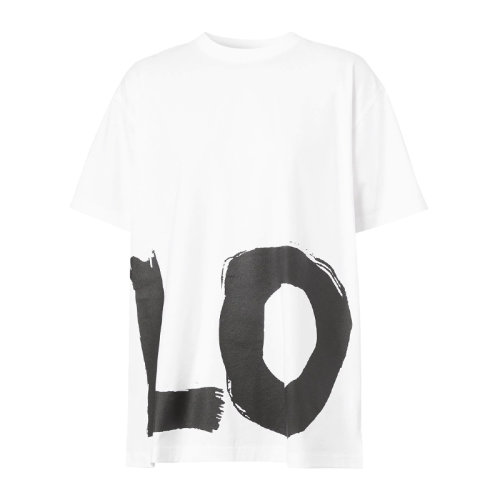 BURBERRY 女士 服装  白色圆领字母印花棉质短袖 女士短袖T恤 BURBERRY 女士白色棉短袖 8037303 BURBERRY 女士白色棉短袖 8037303