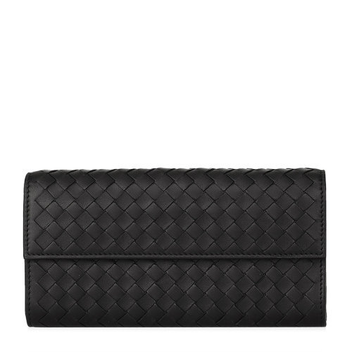 Bottega Veneta/葆蝶家 男士羊皮编织长款商务休闲钱夹钱包