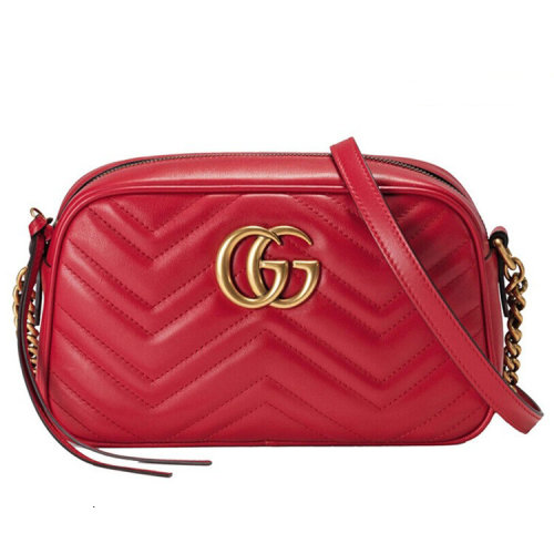 GUCCI/古驰 女士 女包时尚百搭皮质金属双G水纹波链条斜挎包单肩包手提包 447632-DTD1T-1000