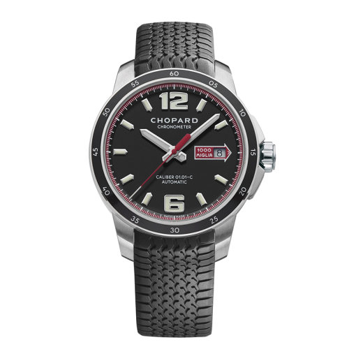  Chopard/萧邦 经典赛车系列黑色表盘橡胶表带精钢自动机械男士腕表43毫米168565-3001