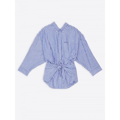  Balenciaga/巴黎世家 女士蓝色棉质长袖衬衫 694648 TMM23 4640 PLFSX