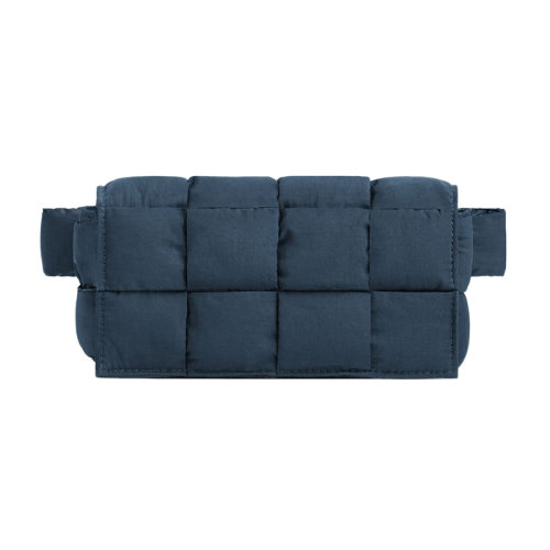 Bottega Veneta/葆蝶家 22新款 男士深蓝色/淡蓝色尼龙翻盖磁扣开合腰包709055V2B013110