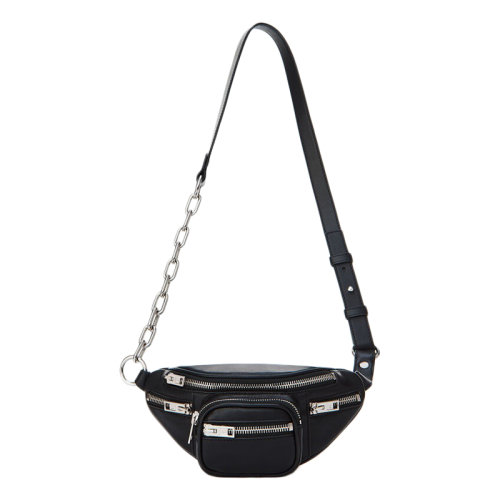 ALEXANDER WANG/亚历山大·王  经典款attica 女士黑色羊羔皮配有标志性机车链条迷你腰包 2038X0574L