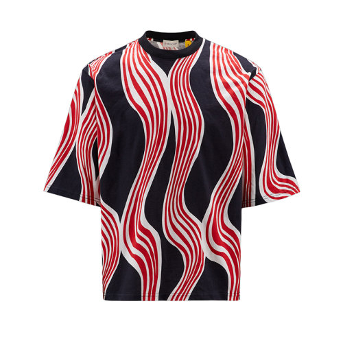 Moncler/蒙克莱 22年秋冬新款 JW Anderson系列 男女同款白色/红色/黑色纯棉印花短袖T恤H209E8C00003829JS999