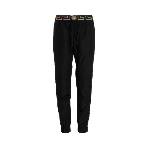 VERSACE/范思哲 男士黑色尼龙休闲裤运动裤长裤 1003732-1A03773-1B000