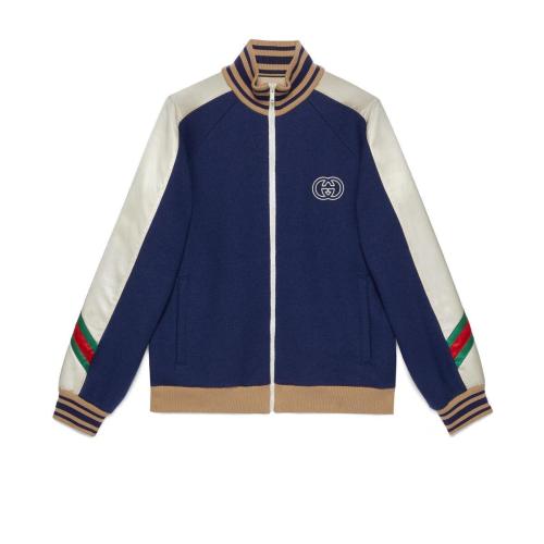  GUCCI古驰 22年秋冬 男士 针织羊毛拉链夹克 706418 XJET0 4030