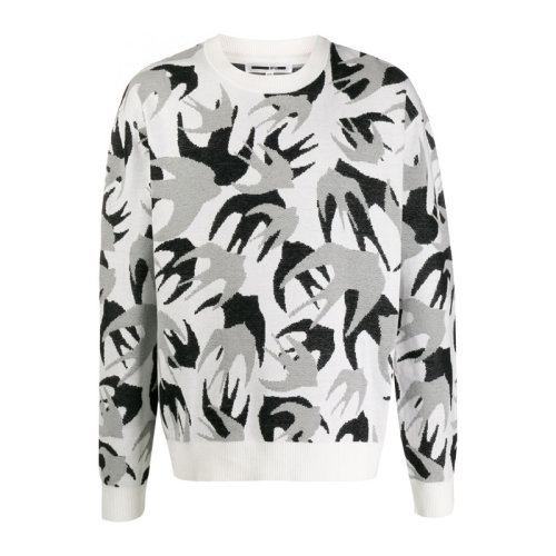 Alexander McQueen/亚历山大麦昆 男装 服装 拼色燕子印花圆领男卫衣