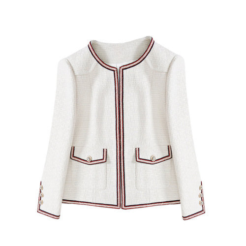 GeleiStory/GeleiStory 早春新款轻优雅奶白法式小香经典实穿不挑人圆领外套短上衣 女士夹克