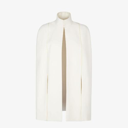  FENDI芬迪 22年秋冬 女士 斗篷 白色羊毛桑蚕丝外套 FF8880AC4GF0ZNM