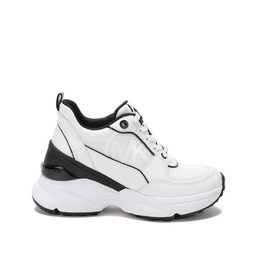 Michael Kors/迈克·科尔斯 女士织物等多种面料拼接Mickey内增高系带休闲运动鞋 43T1MKFS2D