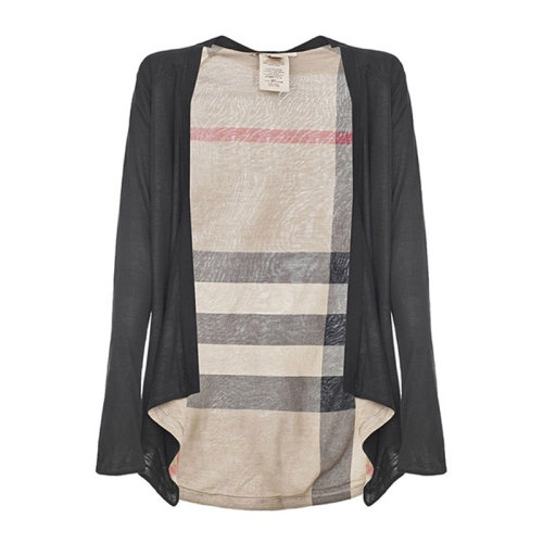 BURBERRY/博柏利 巴宝莉 女士 服装  黑色V领棉质外套开衫 女士毛衣针织衫