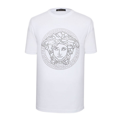 VERSACE/范思哲   男士 服装 白色圆领美杜莎图案棉质短袖T恤 男士短袖T恤