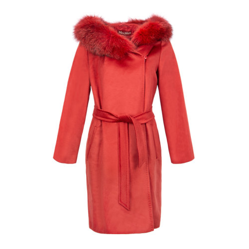 Max Mara Studio/Max Mara Studio 女装 服饰 纤维胶毛领连帽修身长款毛呢女士大衣外套