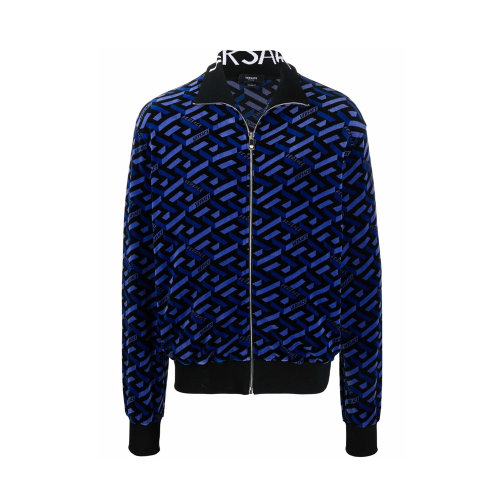 VERSACE/范思哲 男士蓝色棉质拉格雷卡印花拉链外套夹克运动衫 1002058-1A01609-2U340