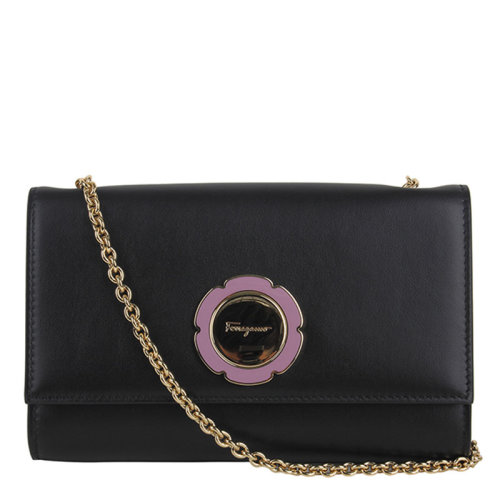 Salvatore Ferragamo/菲拉格慕 女士 女包 黑色皮革斜挎包单肩包 22D200 0684099