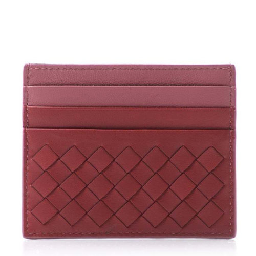 Bottega Veneta/葆蝶家 BV   男士红色羊皮编织多卡位时尚简约卡包男包 162150-VAA0B-6387