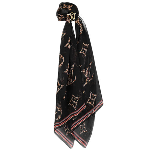 Louis Vuitton/路易威登新款 LV Envy Wild at Heart系列 女士黑色真丝Monogram印花发带M77015