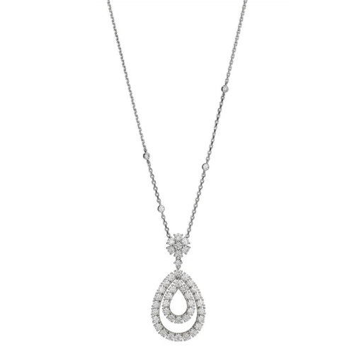 Chopard/萧邦  L'HEURE DU DIAMANT系列 18k金白金心形满钻吊坠799066-1001