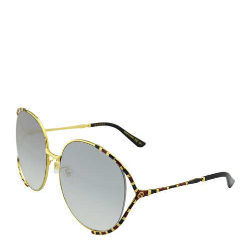 GUCCI/古驰 倪妮 明星同款 优雅 摩登 珐琅 蛇纹 奢华 男女款 太阳镜 大框 显脸小 渐变色镜片 墨镜 眼镜 GG0595S 59/64mm GUCCI 古驰