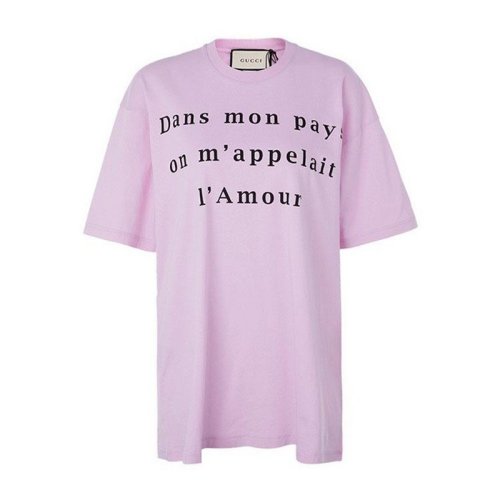  GUCCI/古驰 女士粉色棉质短袖T恤 539081-XJARY-5671 PLFSX
